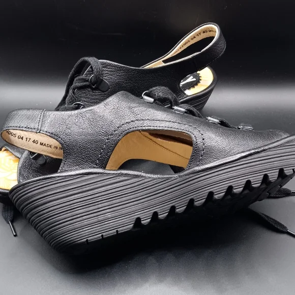 Fly London Women's Black Lace-Up Boots Size 9 - Picture 2 of 4